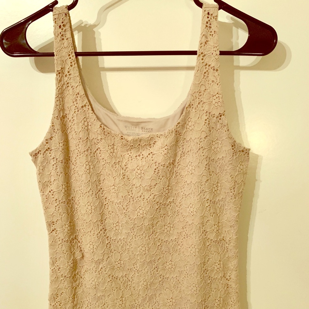 White House Black Market Beige Lace Tank